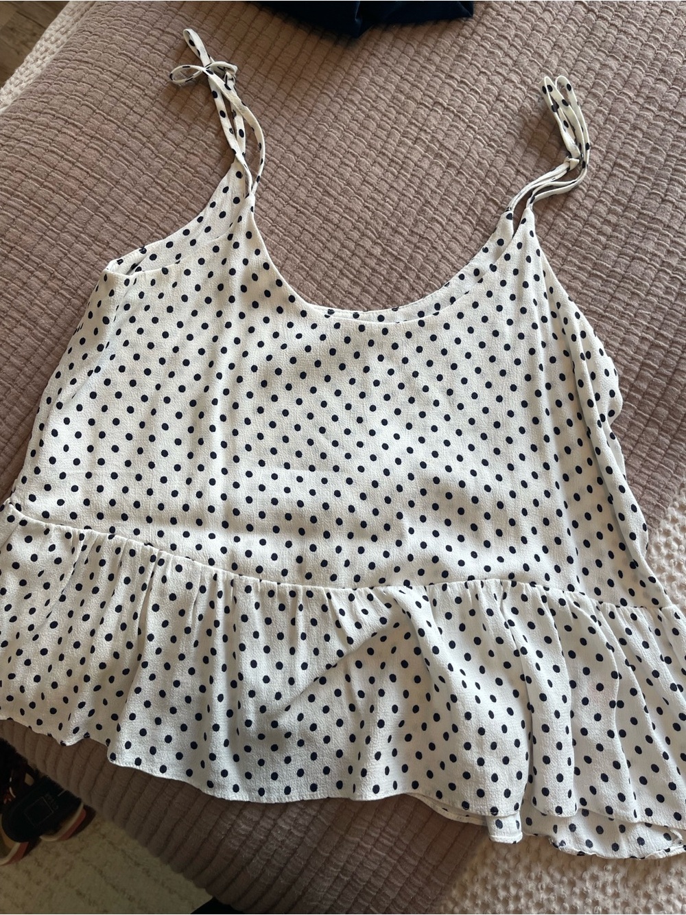 Top Shop Polka Dot Peplum Tank